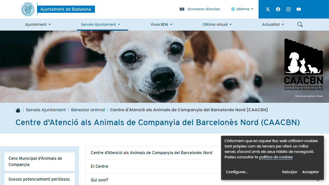 Página municipal del CAACBN en el Ayuntamiento de Badalona