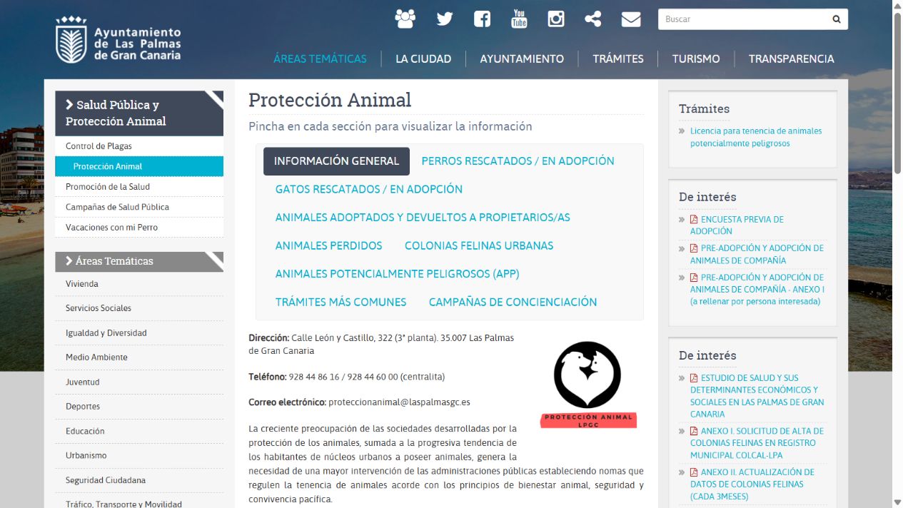 Portal municipal de Protección Animal de Las Palmas de Gran Canaria